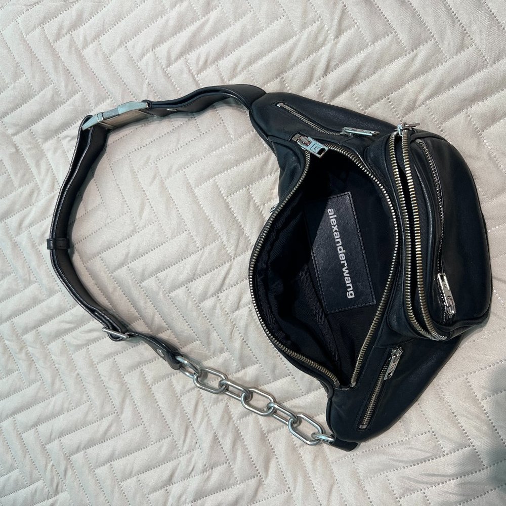 Alexander Wang Leather Fanny Pack Designer Bag Chained Used Authentic Crossbody